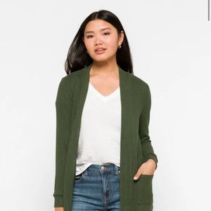 NWOT Tahari wool blend forest green open cardigan large